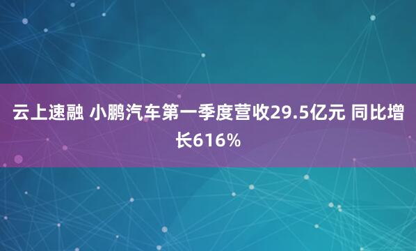 云上速融 小鹏汽车第一季度营收29.5亿元 同比增长616%